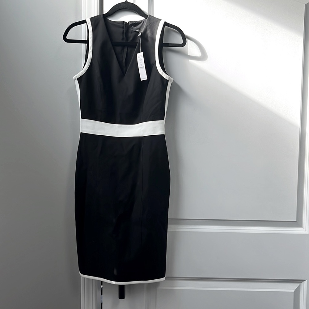 WHBM Sleeveless V-Neck Colorblock Sheath